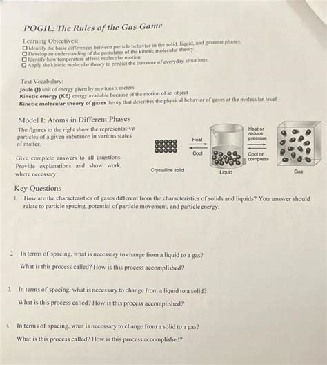 A 1. . Pogil the rules of the gas game